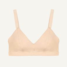 Organic Cotton Triangle Soft Bra in Wheat via Subset
