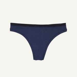 Organic Cotton Low-Rise Thong in Marine from Subset