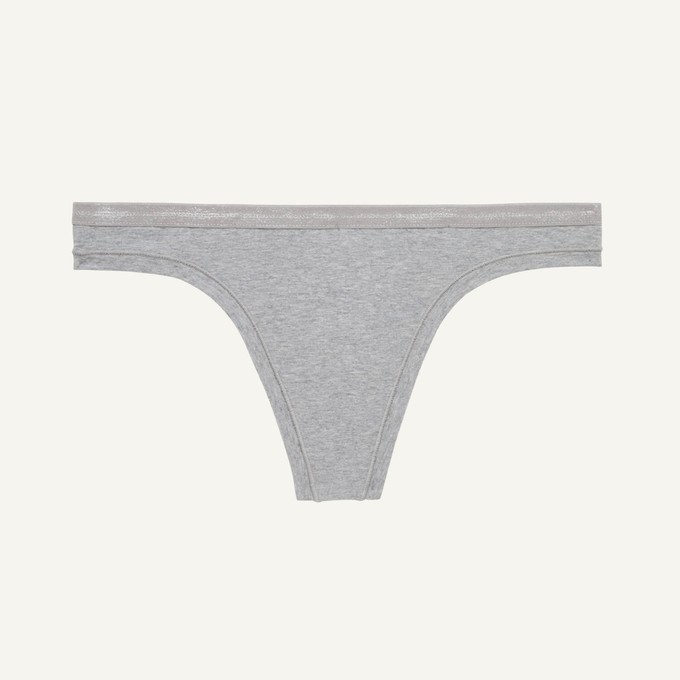 Organic Cotton Low-Rise Thong in Lunar from Subset