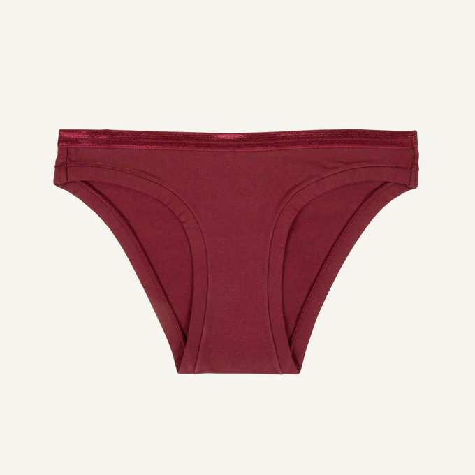 Organic Cotton Low-Rise Bikini in Garnet from Subset
