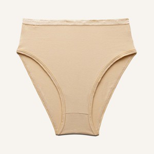 Organic Cotton High-Rise Brief in Wheat from Subset
