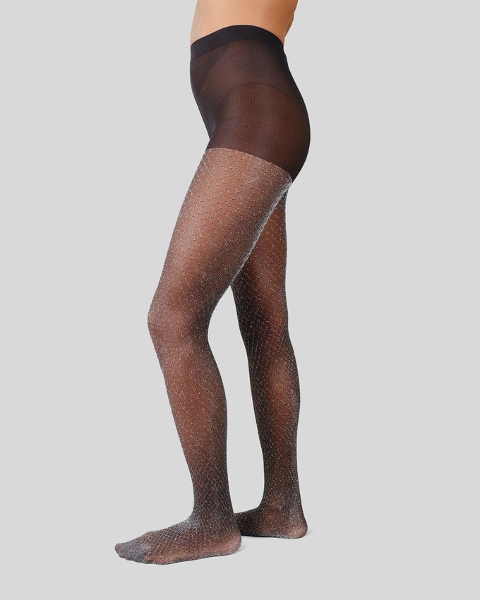 Casey Shimmery Fishnet Tights from Swedish Stockings