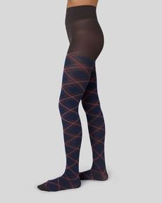 Franka Check Tights via Swedish Stockings