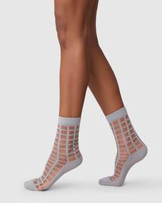 Alicia Grid Socks via Swedish Stockings