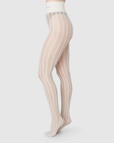 Siri Stripe Tights via Swedish Stockings