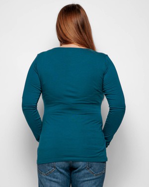 Maternity Long Sleeve Top in Teal Organic Cotton from The Bshirt