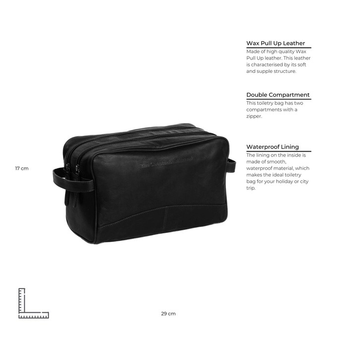 Leather Toiletry Bag Black Stefan - The Chesterfield Brand from The Chesterfield Brand