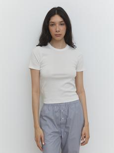 Off-white Organic Cotton Fitted T-shirt | By Signe via The Collection One