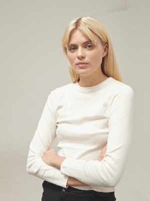 White Organic Cotton Long Sleeve- S  | By Signe from The Collection One