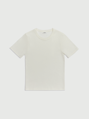 Off-white Organic Cotton Fitted T-shirt | By Signe from The Collection One