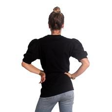 Biologisch zwart sweatshirt met Pofmouwen via The Driftwood Tales