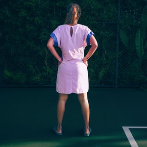 Kleid - Re-Denim + rosa Baumwolle from The Driftwood Tales Kleid - Re-Denim + rosa Baumwolle from The Driftwood Tales