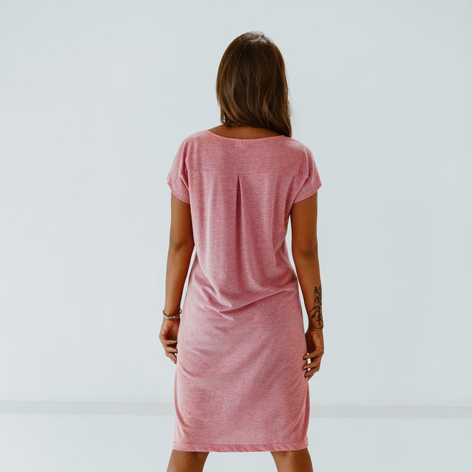Kleid - recycelte Baumwolle - Piqué rot meliert from The Driftwood Tales