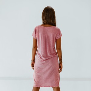 Kleid - recycelte Baumwolle - Piqué rot meliert from The Driftwood Tales