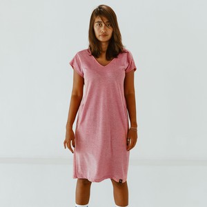 Kleid - recycelte Baumwolle - Piqué rot meliert from The Driftwood Tales