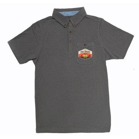 Poloshirt Basic - Antraciet grijs - met DRIFTWOOD badge from The Driftwood Tales