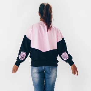 Sweatshirt - lockere Passform - aus Bio-Baumwolle - schwarz, pinkº from The Driftwood Tales