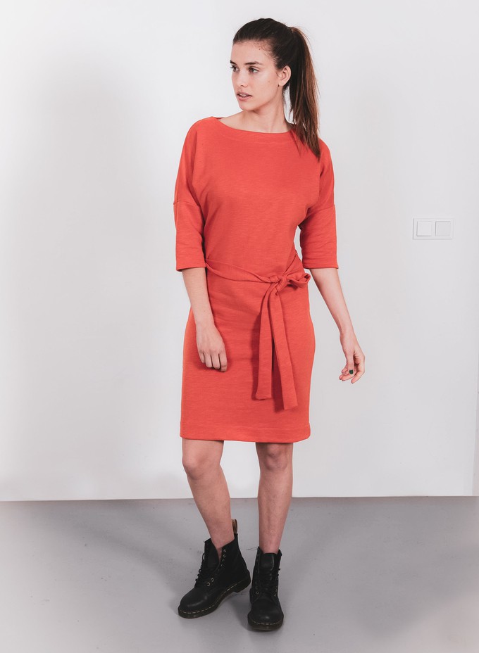 Kleid - recycelter Sweatshirtstoff - orange from The Driftwood Tales