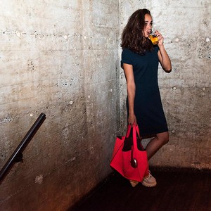 Kleid - recycelter Sweatshirtstoff - dunkelblauº from The Driftwood Tales