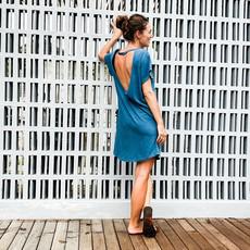 Kleid - recycelte Baumwolle (Jersey) - kobaltblau via The Driftwood Tales