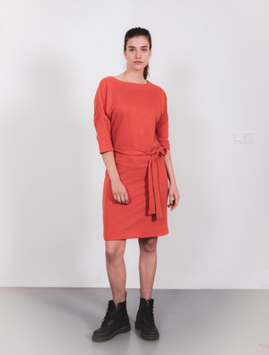 Kleid - recycelter Sweatshirtstoff - orange from The Driftwood Tales