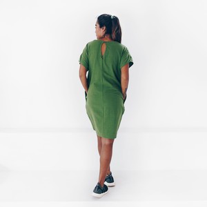 Kleid – recycelte Baumwolle – Retro-Grün from The Driftwood Tales