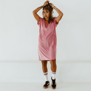 Kleid - recycelte Baumwolle - Piqué rot meliert from The Driftwood Tales