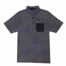 Poloshirt - Lila - Schwarz mit japanischem Edo Art Print via The Driftwood Tales