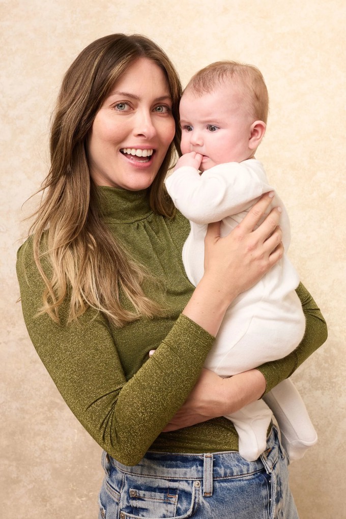 Nina Sparkly Nursing Top | Green from Tilbea London