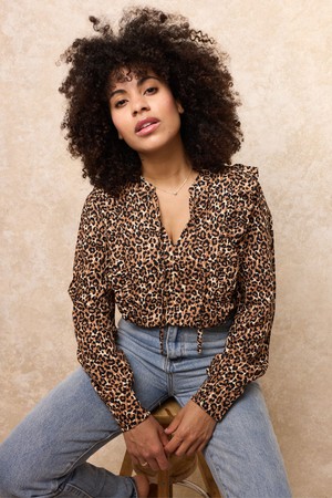 Amba Frill Shirt | Leopard Print from Tilbea London