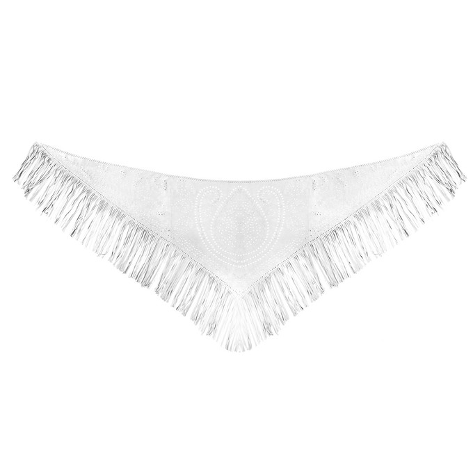 Milla - small suede fringe shawl with studs - white / custom color from Treasures-Design