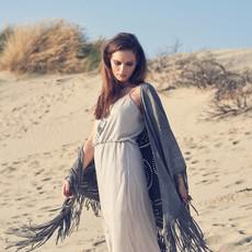 Joy extra large fringe wrap - oyster grey via Treasures-Design