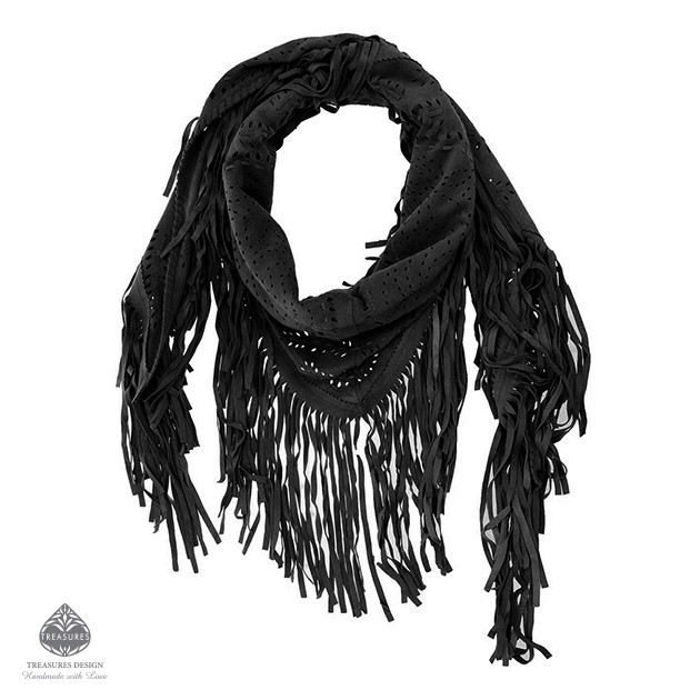 EKKA - MEDIUM FRINGE WRAP - BLACK from Treasures-Design