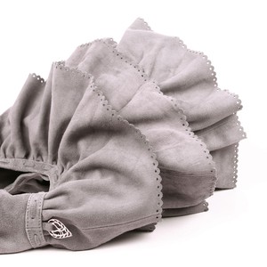 Faiga - grey suede layered frills bag from Treasures-Design