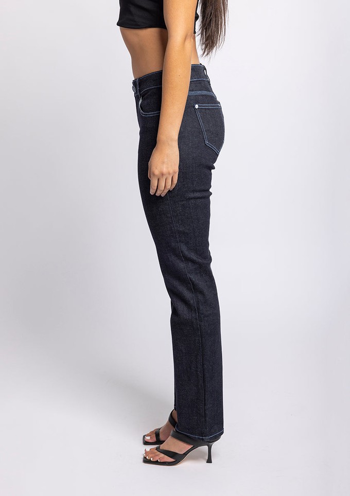 Tioke Low Rise Organic Blue Stitch Jean from TRi COLOUR FEDERATiON