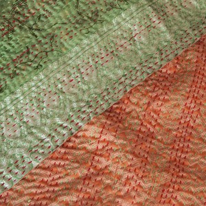 Silk sari kantha scarf big | phasala from Tulsi Crafts
