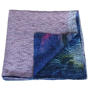 Silk sari kantha blanket big | ratri from Tulsi Crafts
