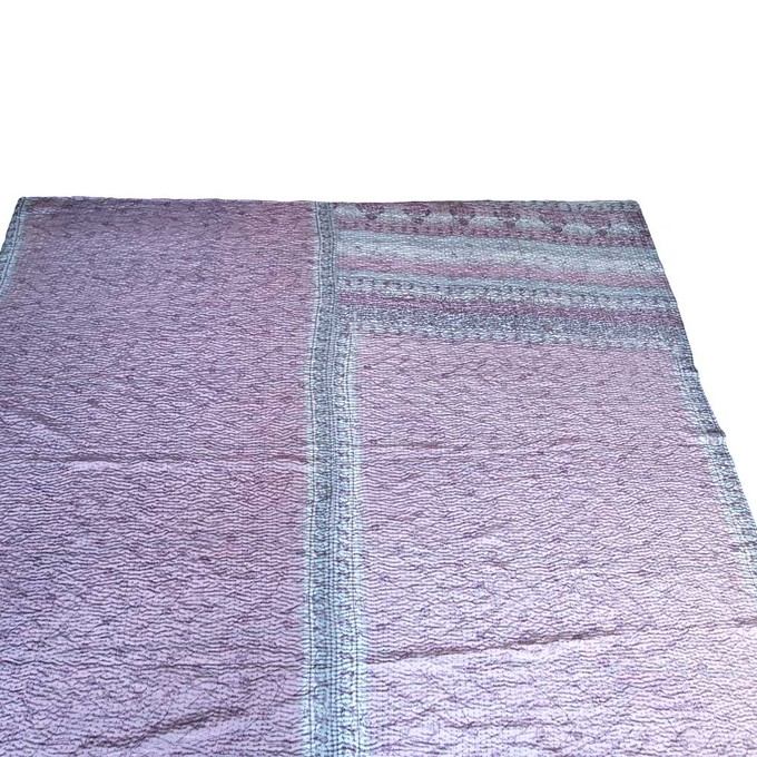 Silk sari kantha blanket big | ratri from Tulsi Crafts