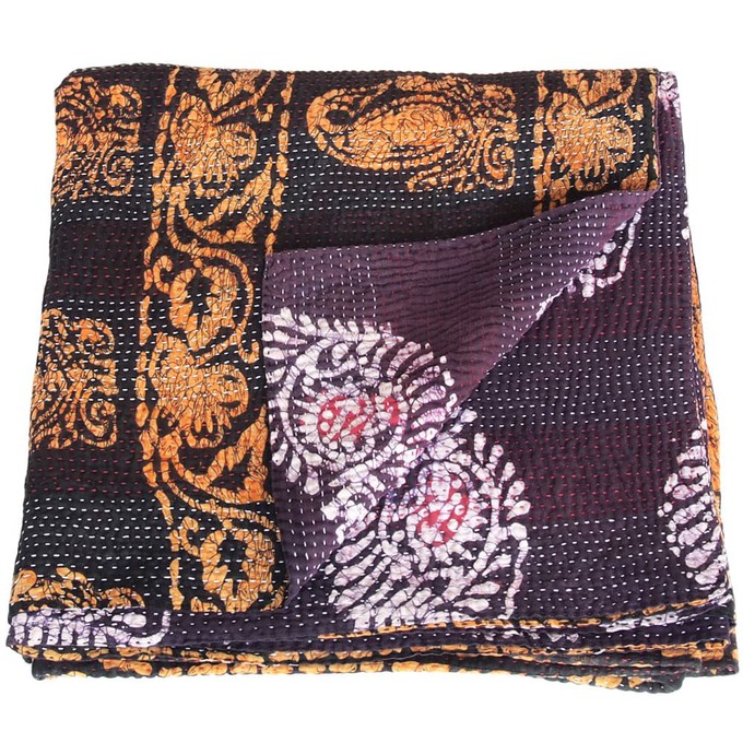Cotton sari kantha blanket big | phandi from Tulsi Crafts
