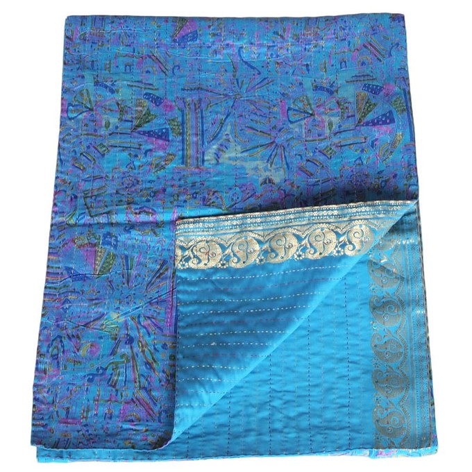Silk sari kantha scarf | maha from Tulsi Crafts