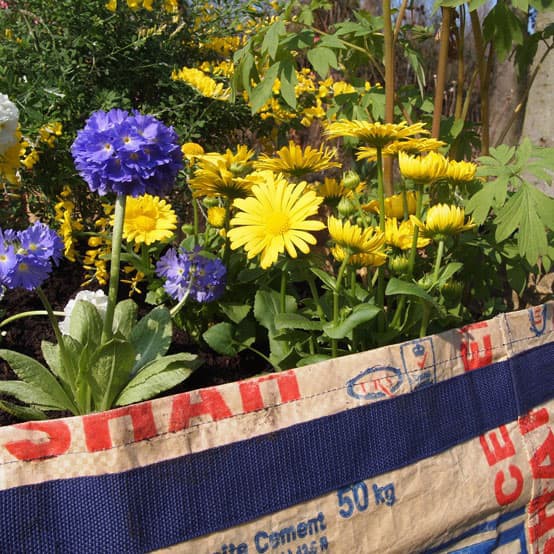 Plantbag made of recycled cement sacks | medium from Tulsi Crafts