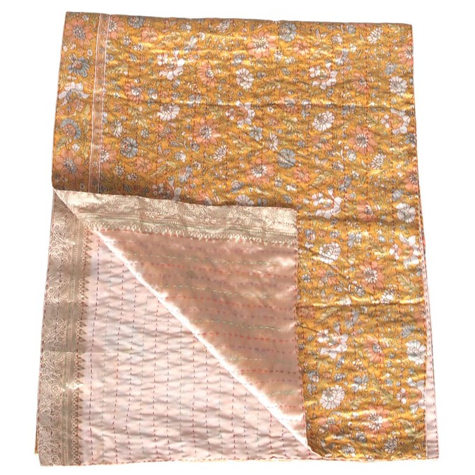 Silk sari kantha scarf | makha from Tulsi Crafts