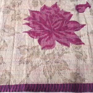 Cotton sari kantha scarf | dori from Tulsi Crafts