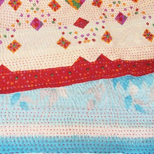 Silk sari kantha blanket | rana from Tulsi Crafts