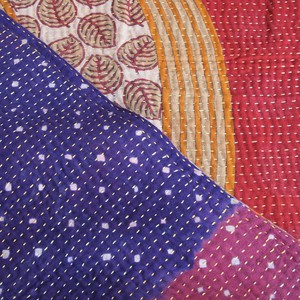 Cotton sari kantha blanket big | tyara from Tulsi Crafts
