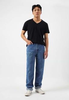 Re.Street Rebel | Mittelindigofarbene Slim-Jeans mit hohem Bund via Un Denim