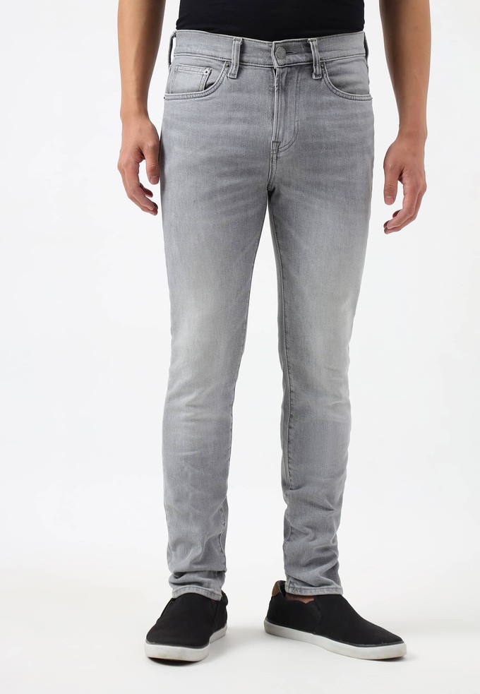 UnWaste-Versprechen | Graue Skinny-Jeans mit mittelhohem Bund from Un Denim