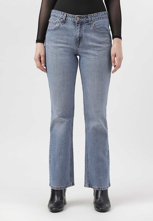 Unüberschüssiges Versprechen | Helle Indigo-Jeans mit hohem Bund und normalem Bootcut from Un Denim