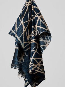 Tussar Silk Scarf Navy via Urban Medley