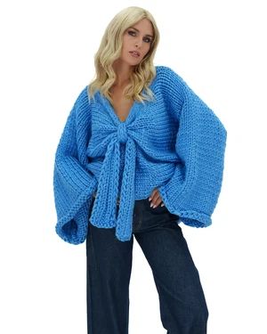Chunky Bow Sweater - Blue from Urbankissed